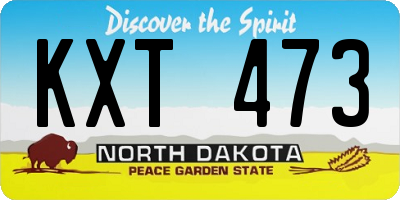 ND license plate KXT473