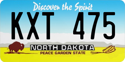ND license plate KXT475
