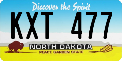 ND license plate KXT477