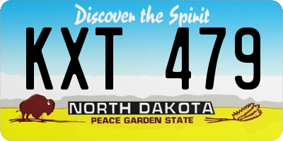 ND license plate KXT479