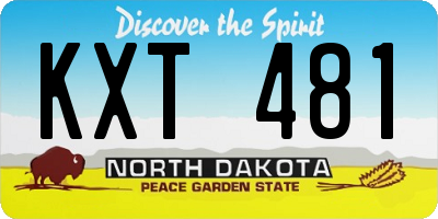 ND license plate KXT481