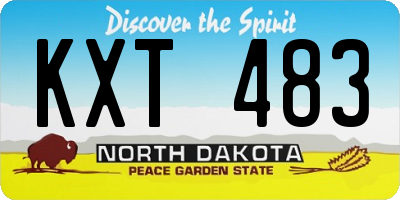ND license plate KXT483