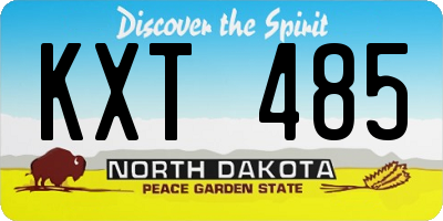 ND license plate KXT485
