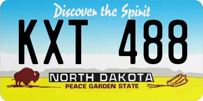 ND license plate KXT488