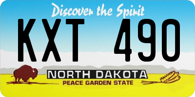 ND license plate KXT490