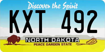 ND license plate KXT492