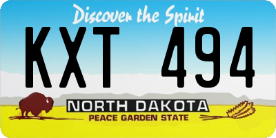 ND license plate KXT494