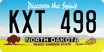 ND license plate KXT498