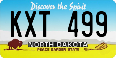ND license plate KXT499