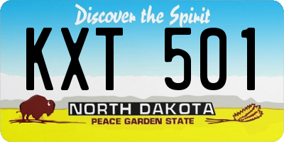 ND license plate KXT501