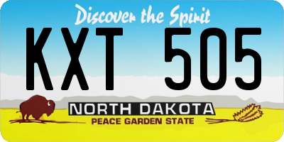 ND license plate KXT505