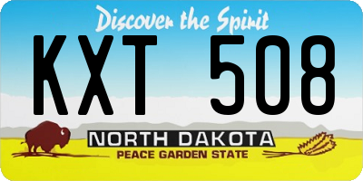 ND license plate KXT508
