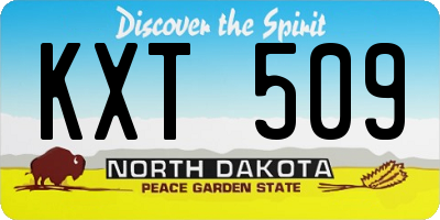 ND license plate KXT509