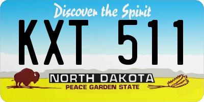 ND license plate KXT511