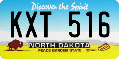 ND license plate KXT516