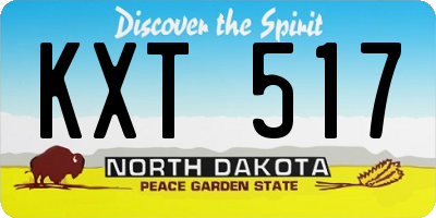 ND license plate KXT517