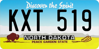 ND license plate KXT519