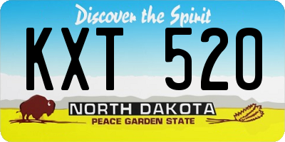 ND license plate KXT520