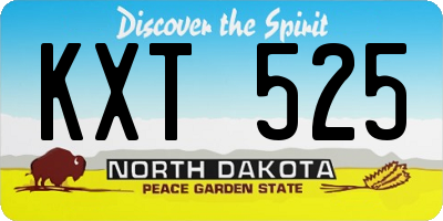 ND license plate KXT525