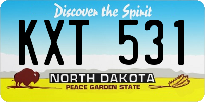 ND license plate KXT531