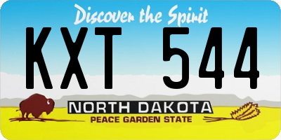 ND license plate KXT544