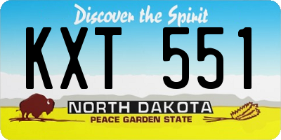 ND license plate KXT551