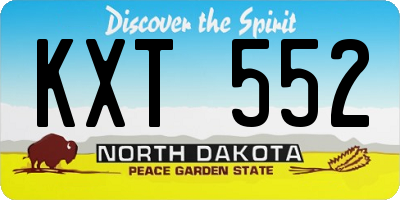 ND license plate KXT552