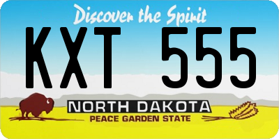 ND license plate KXT555