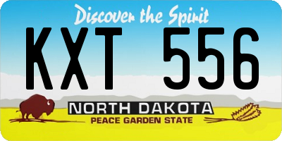 ND license plate KXT556