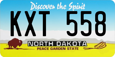 ND license plate KXT558