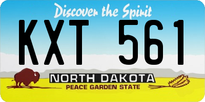 ND license plate KXT561