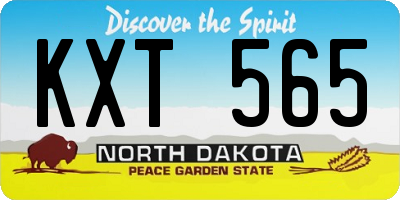 ND license plate KXT565