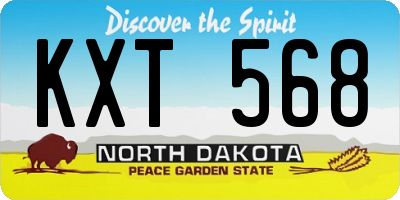 ND license plate KXT568