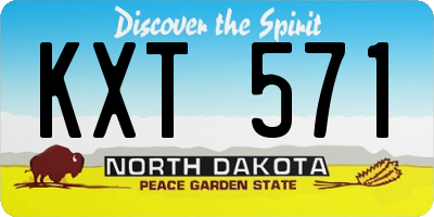 ND license plate KXT571