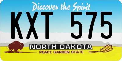 ND license plate KXT575