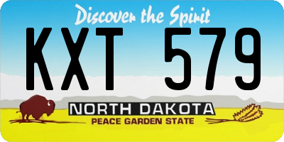 ND license plate KXT579