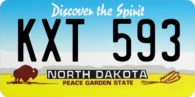 ND license plate KXT593