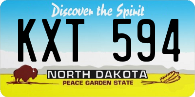 ND license plate KXT594