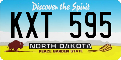 ND license plate KXT595