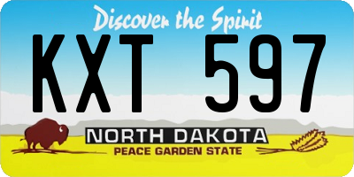 ND license plate KXT597