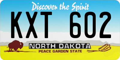 ND license plate KXT602