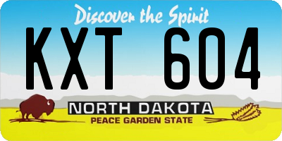ND license plate KXT604