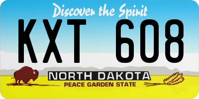 ND license plate KXT608