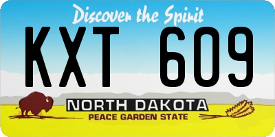 ND license plate KXT609