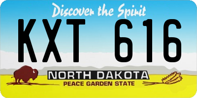 ND license plate KXT616