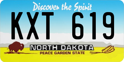 ND license plate KXT619
