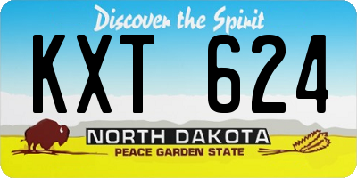 ND license plate KXT624