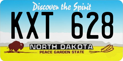ND license plate KXT628
