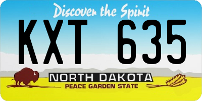 ND license plate KXT635