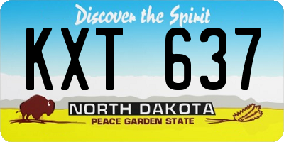 ND license plate KXT637